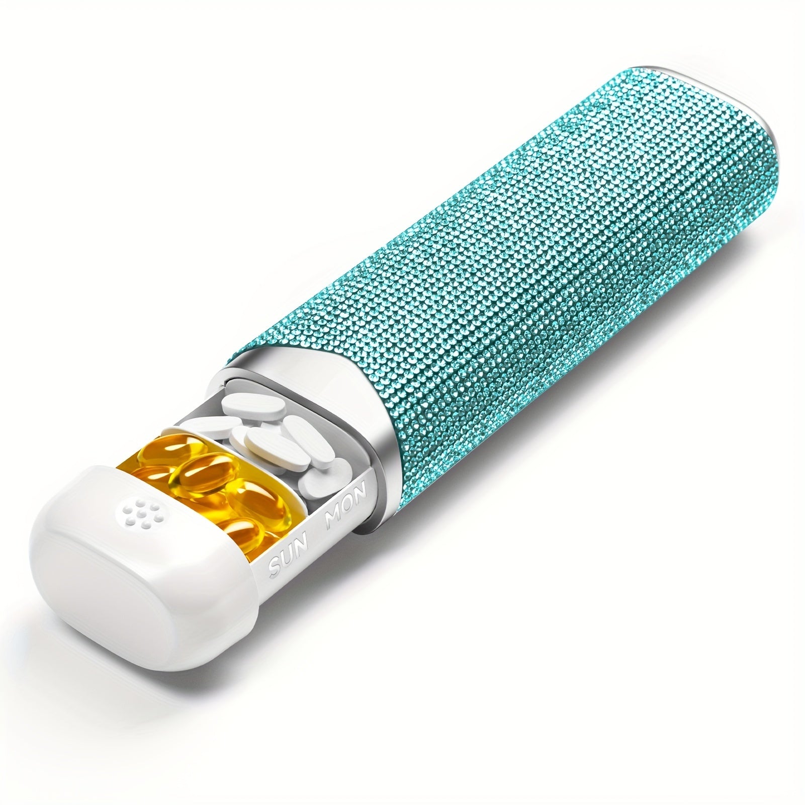 Women Men Weekly Diamond Medicine Organizer 7-Day Travel Vitamin Box