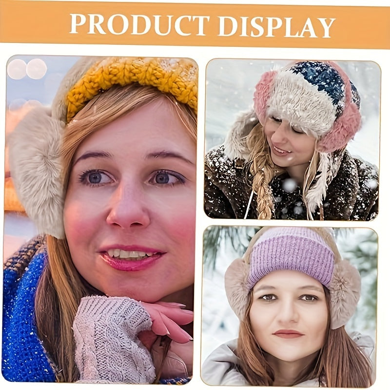 Women's Faux Fur Ear Warmer Headband for Cold Weather Outdoor Wear