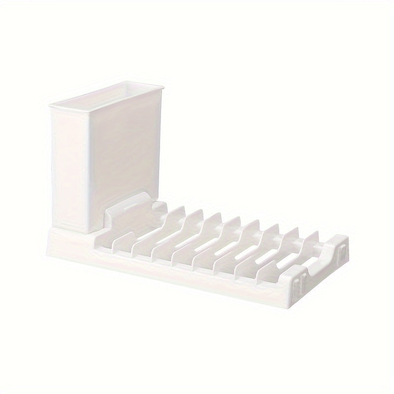 Bir qismli plastmassa oshxona idishlar uchun qattiq qopqog'i va suv tomchilash uchun idishlar qutisi bilan