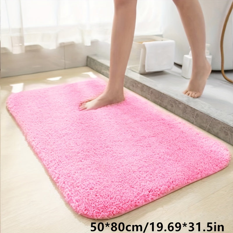Alfombra de baño de felpa de secado rápido con respaldo antideslizante de espuma viscoelástica y alfombra de fibra esponjosa para inodoro