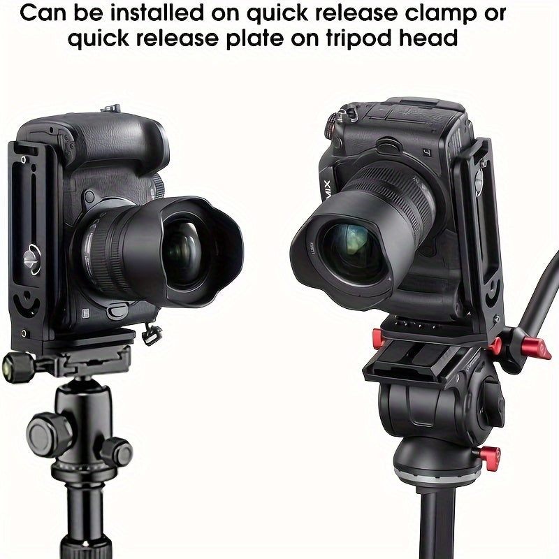 Waterproof Metal DSLR Camera L Bracket with 1/4 Inch Screw and Quick Release Plate