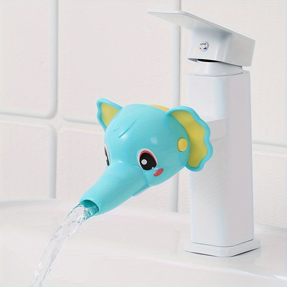 Kids Faucet Extender BPA-Free Splash-Proof Blue and Yellow
