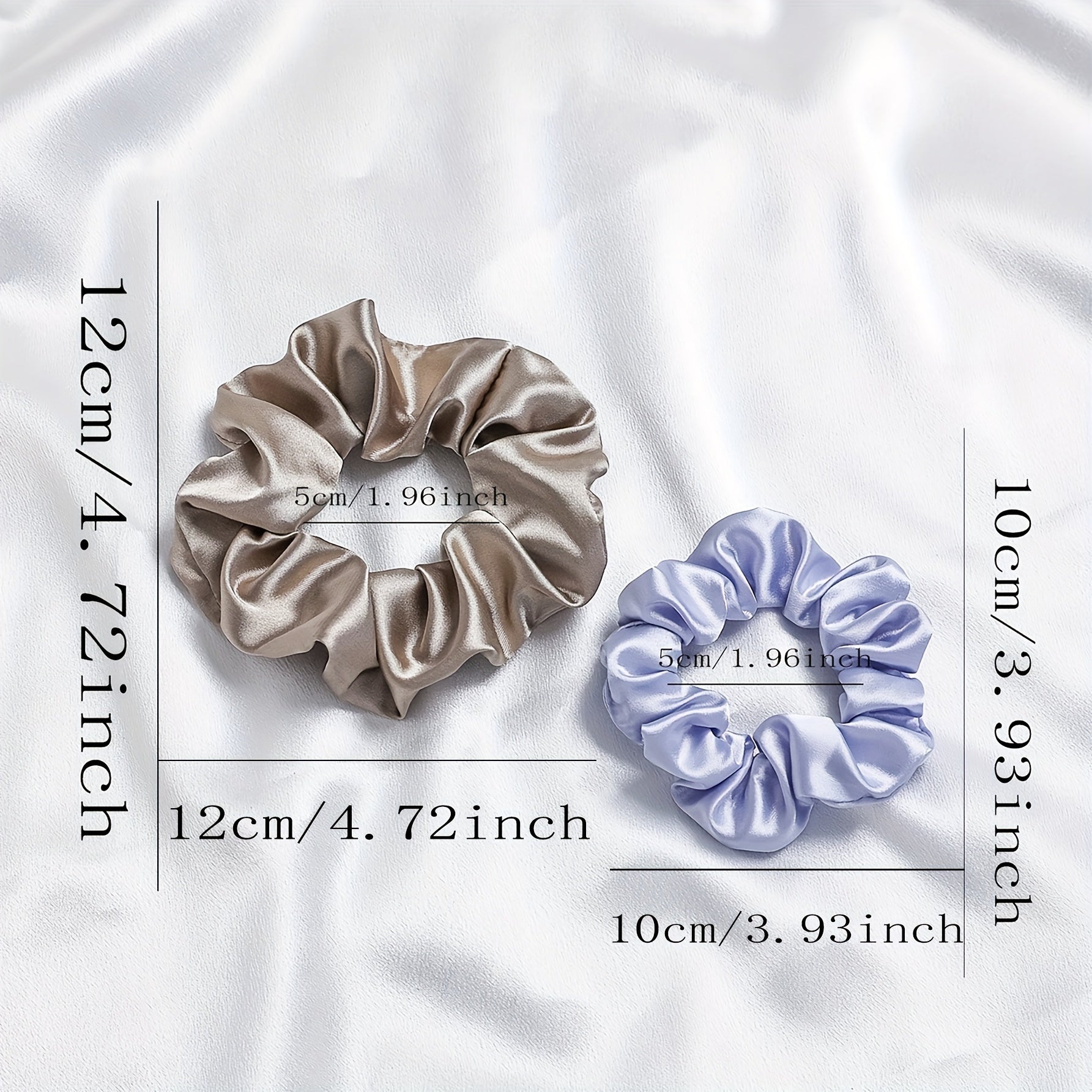 Set of 12 Satin Elastic Ponytail Holders for Women, Hair Ties, Breakage Prevention