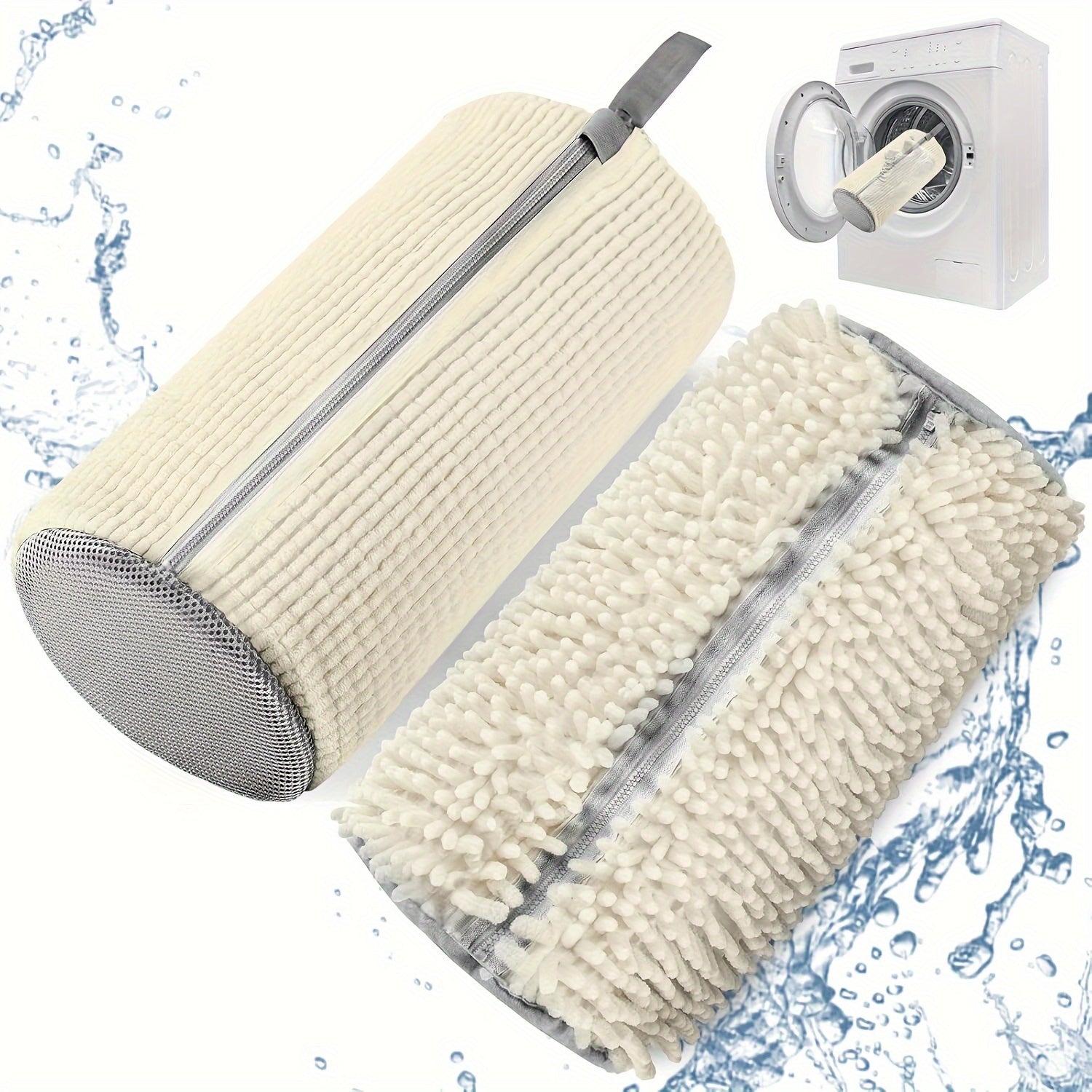 Unisex Reusable Shoe Washing Bag for Sports and Tennis Shoes White