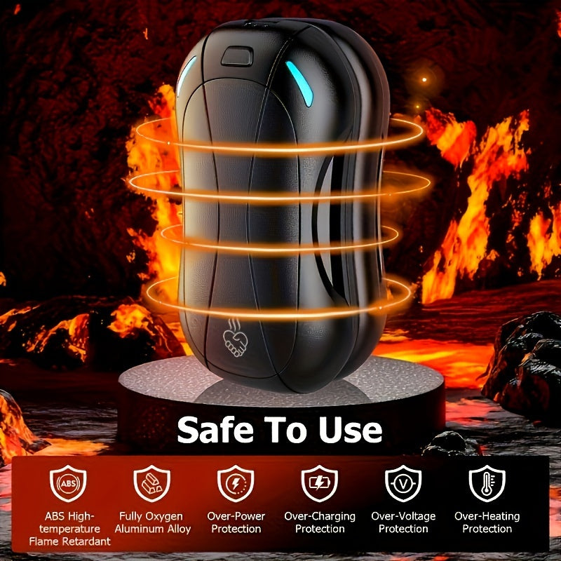 Portable Dual-Sided Heated Hand Warmer with 6000mAh Battery and USB Rechargeable