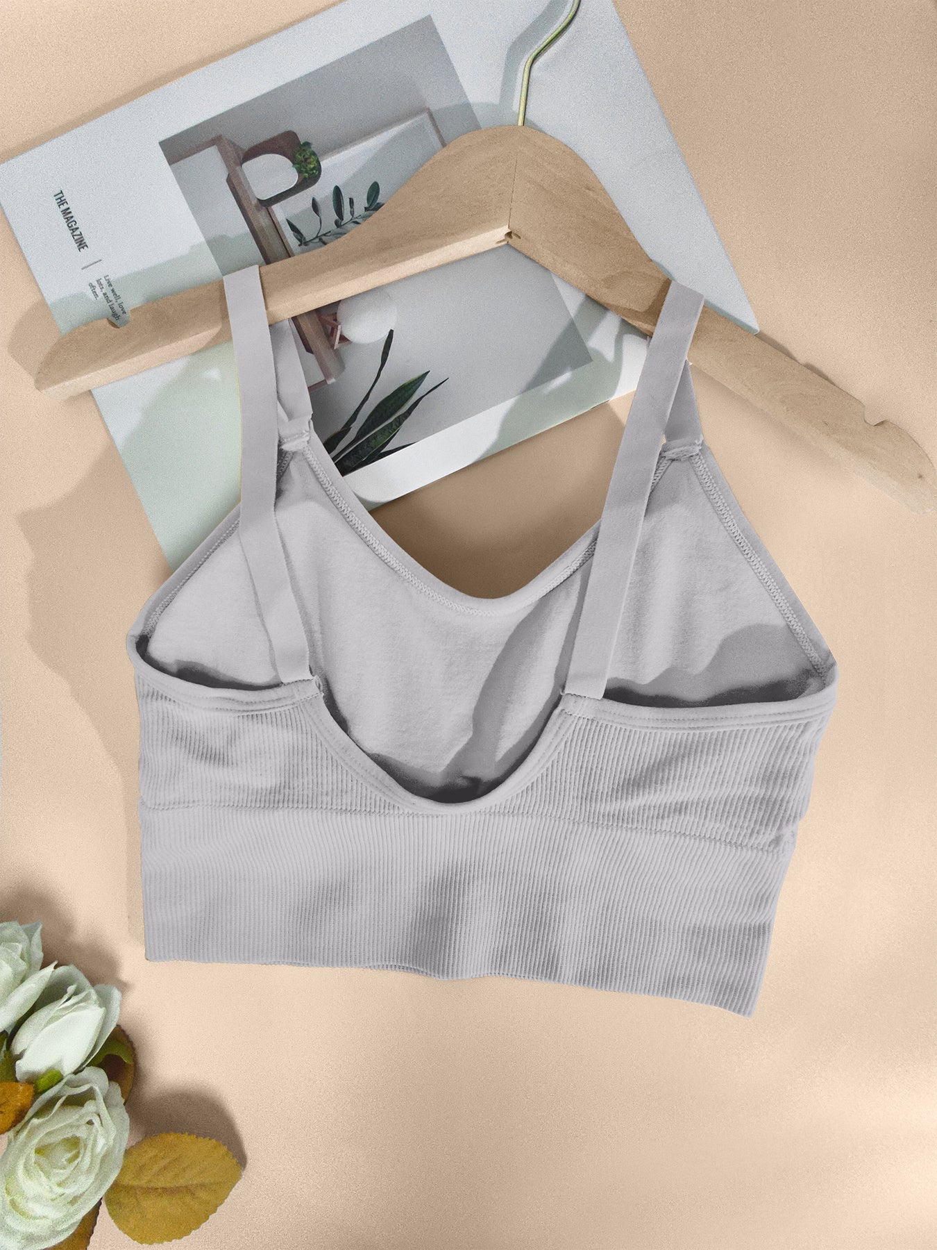 Plus Size Women's Sports Bras High-Elastic Ribbed Backless Yoga Running Workout