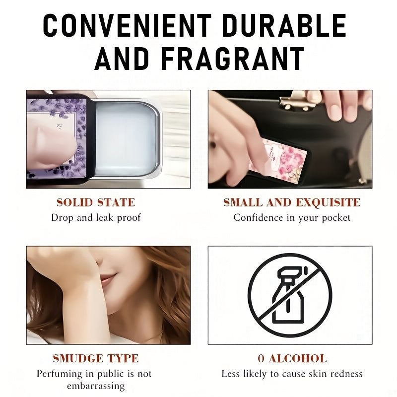 Set of 4 Solid Perfume Balms in Lavender Lily Peony Rose Scents for Women and Adults