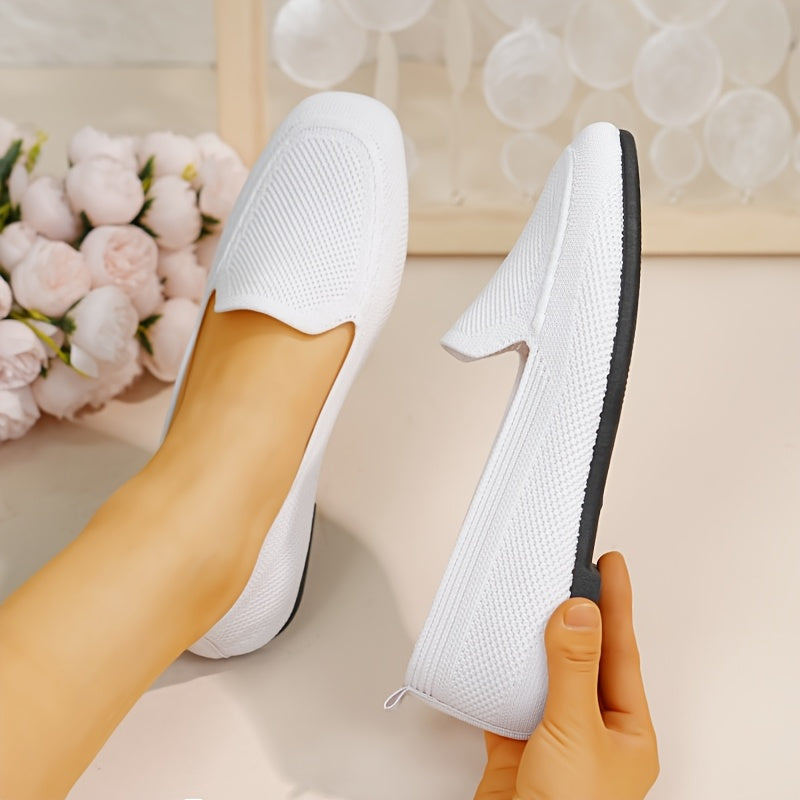 Women's Mesh Slip-On Shoes Casual Flat Rubber Sole Breathable Fabric