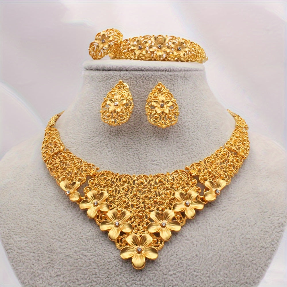 Women's Wedding Jewelry Set Necklace Bracelet Ring Earrings European American African Style