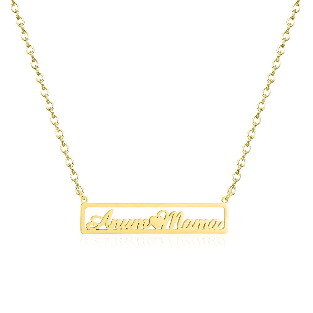 Personalized Stainless Steel Hollow Heart Necklace for Couples Bohemian Style Gift