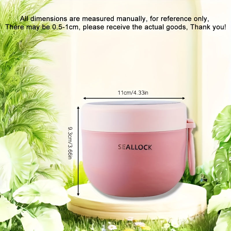 Fiambrera aislante de 600 ml de capacidad para trabajo o escuela, mantiene las comidas calientes