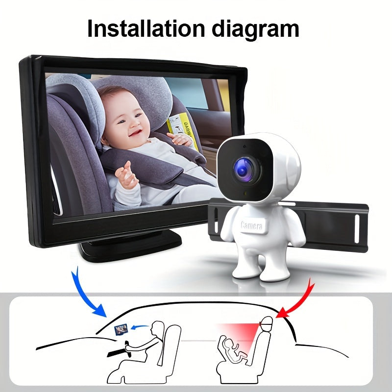 Car Rear-View Monitor 12.7cm Night Vision Camera for Child Seat Viewing