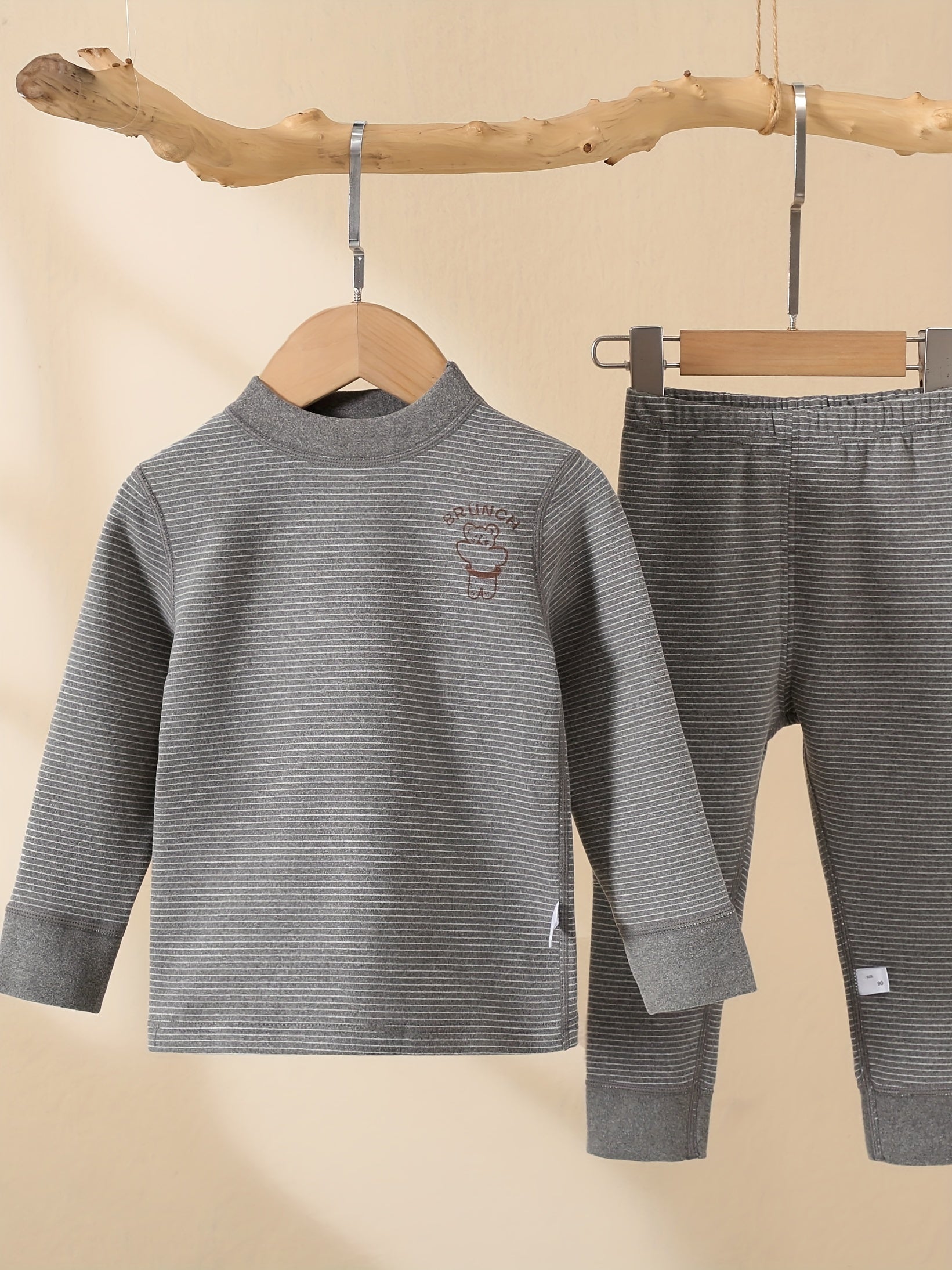 Toddler Boys Pajama Set Long Sleeve Top and Pants Stripe Pattern Fall Winter