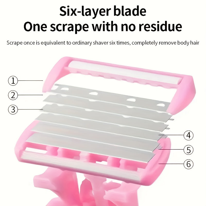 Women's 6-Layer Shaver for Face, Armpits, Legs with 12 Blades