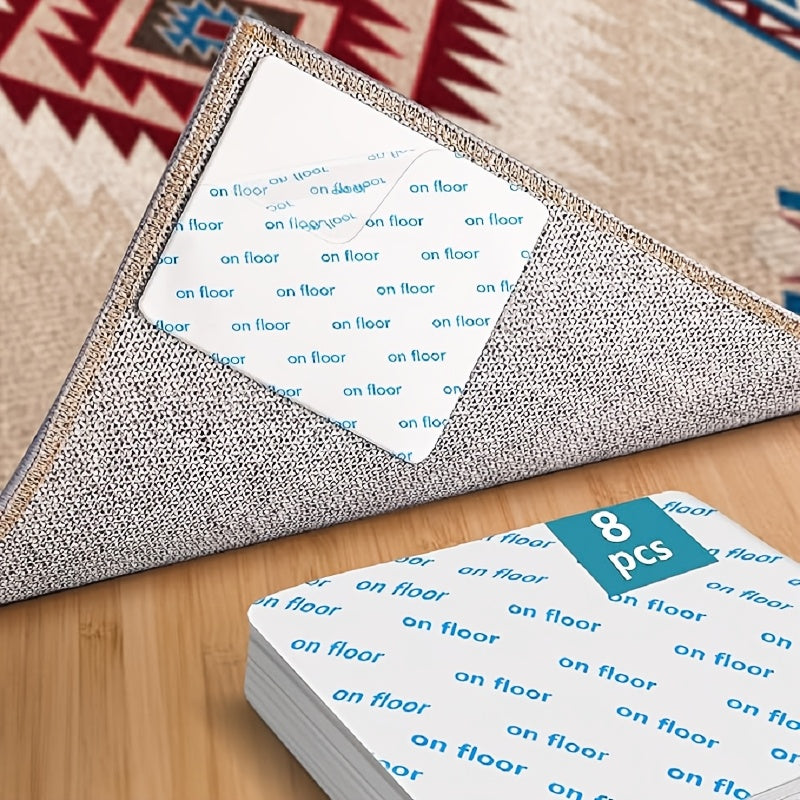 4 Pieces Non-Slip Carpet Gripper Pads for Rugs on Hardwood Floors and Tiles