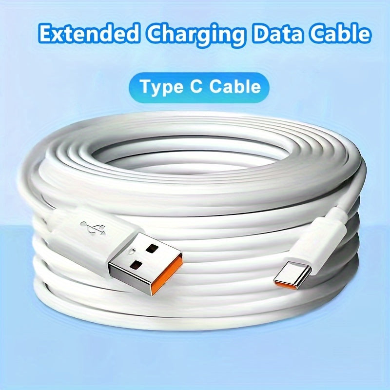 Long USB-C Fast Charging Cable for Android Phones Cameras Printers 10ft