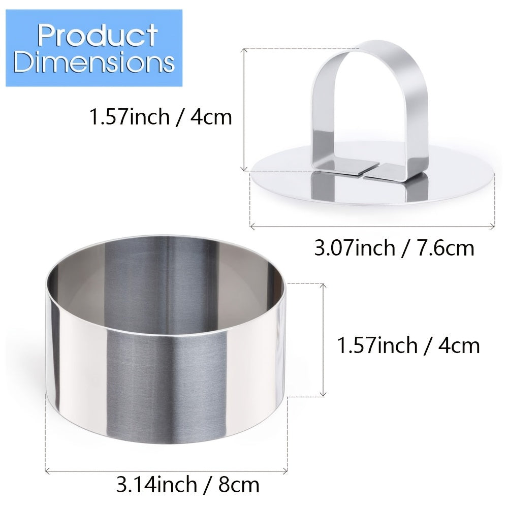 Round Cake Mold Set Stainless Steel 8cm Diameter for Mousse Cakes 2 4 or 8 Pieces