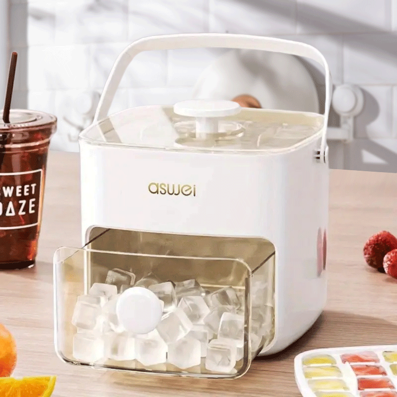 White Portable Ice Maker with Large Capacity for Small Spaces