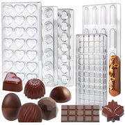 Plastic Chocolate Molds Set BPA-Free Heart Egg Bar Diamond for Mousse Jelly Candy