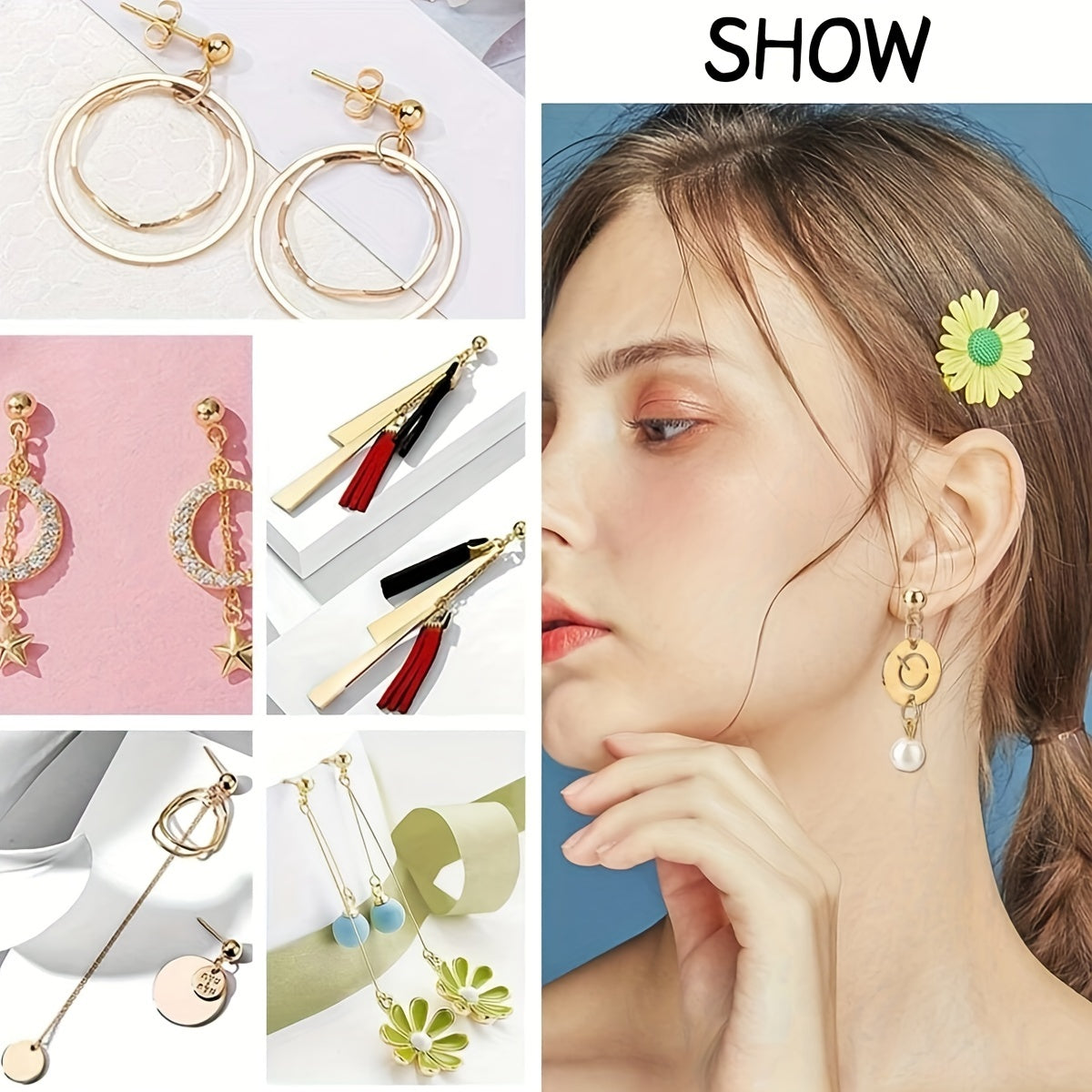 80 Pcs Jewelry Findings Set with Ball and Column Earrings and Butterfly Backs for DIY Jewelry Making in Silver and Gold