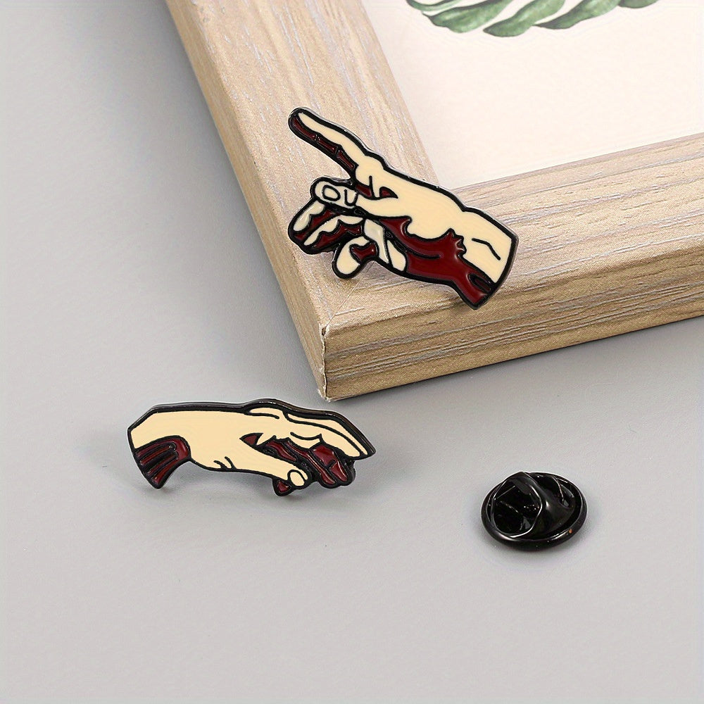 Adam Alloy Badge bilan Xudo Qo'li Adamga Cho'zib Turgan