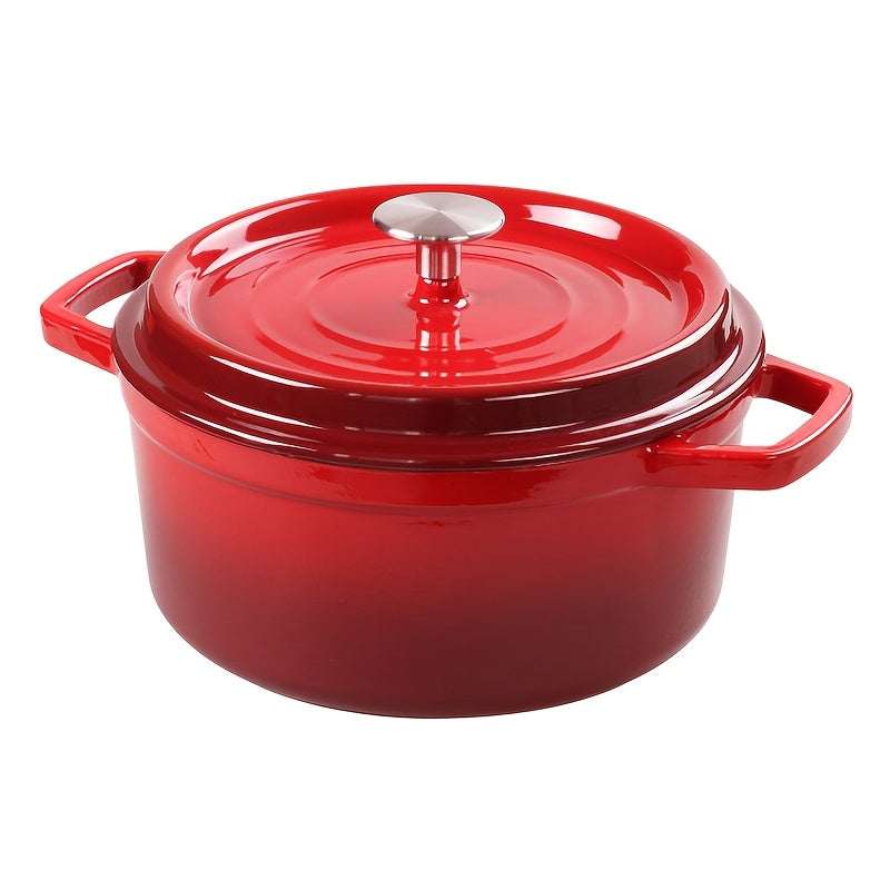 Durable Red 24cm Non-Stick Enamel Cast Iron Stew Pot for Stewing and Boiling