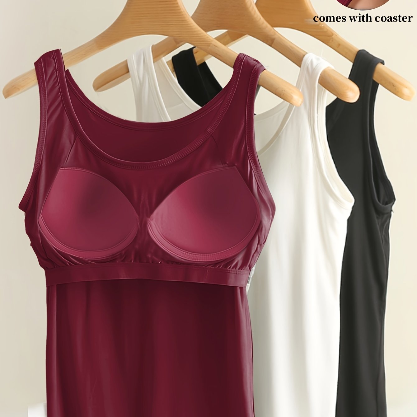 Women's Plus Size Sleeveless Yoga Tops with Built-In Bra Pads Set