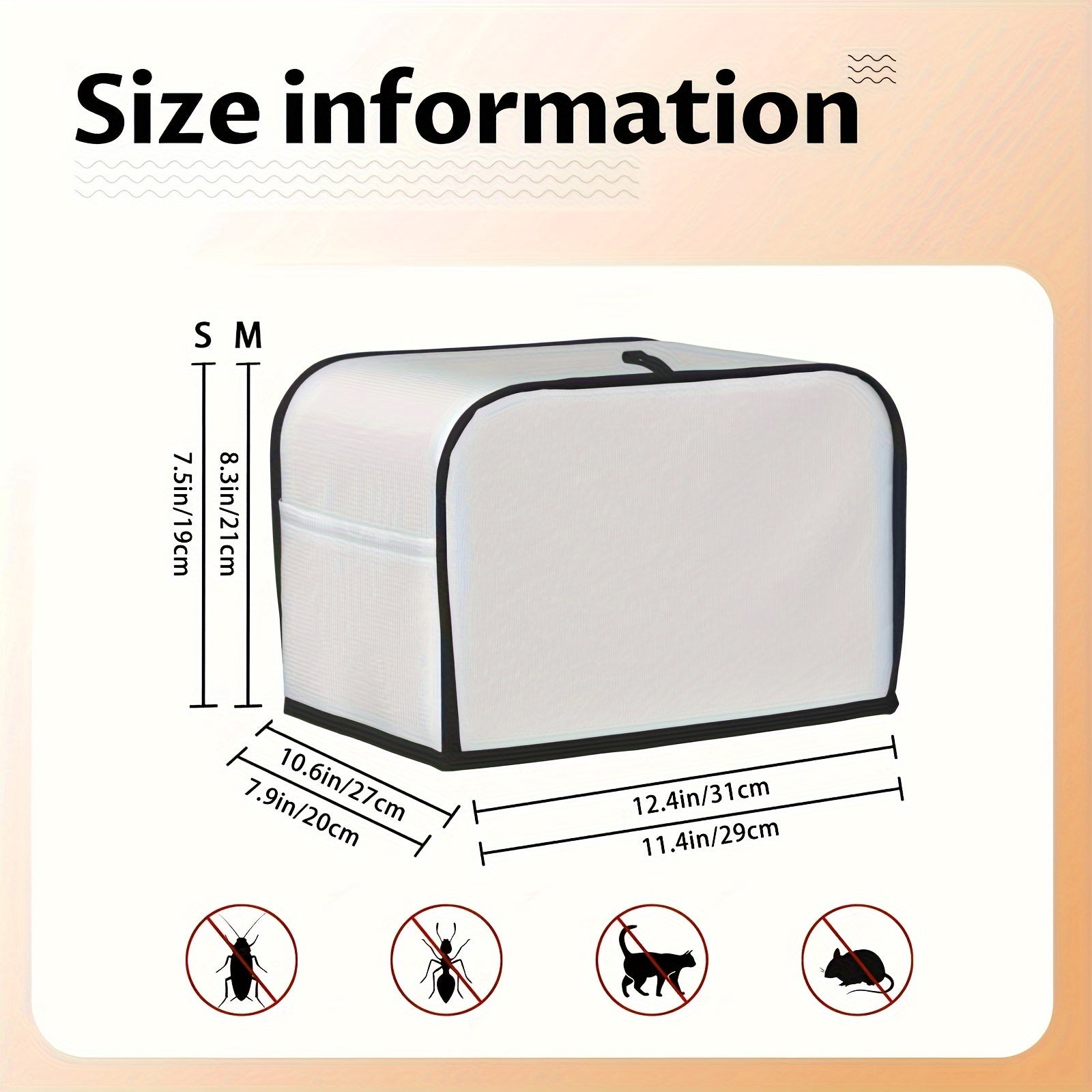 Cute Cartoon Dog Design Toaster Cover for 2-Slice Kitchen Appliance Dust Protector