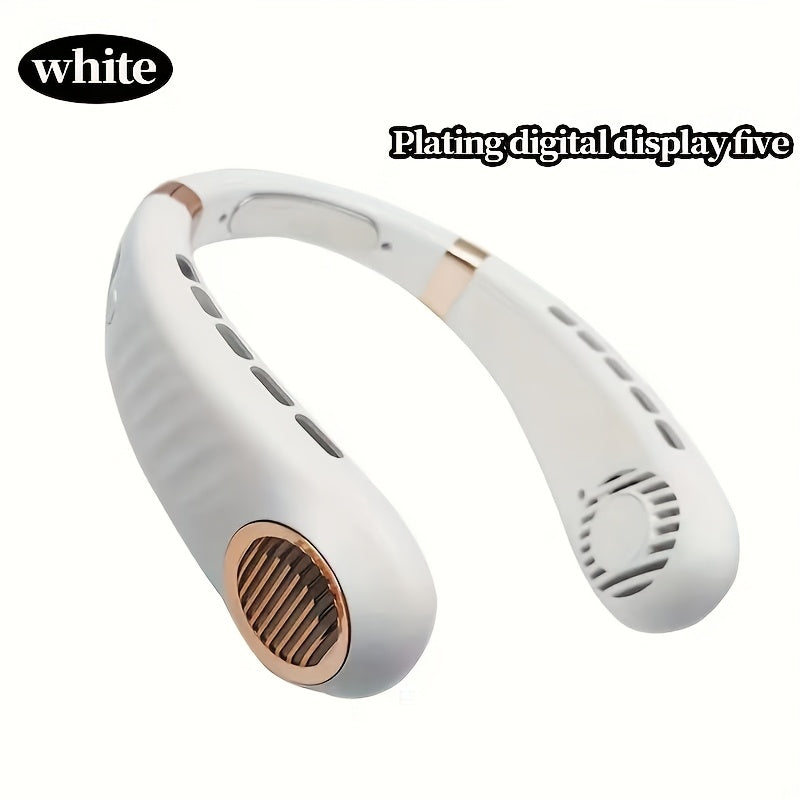 Portativ Bladeless Fan, kiyish uchun qulay, qo'lsiz, USB bilan qayta zaryadlanadigan shaxsiy sovutish ventilyatori