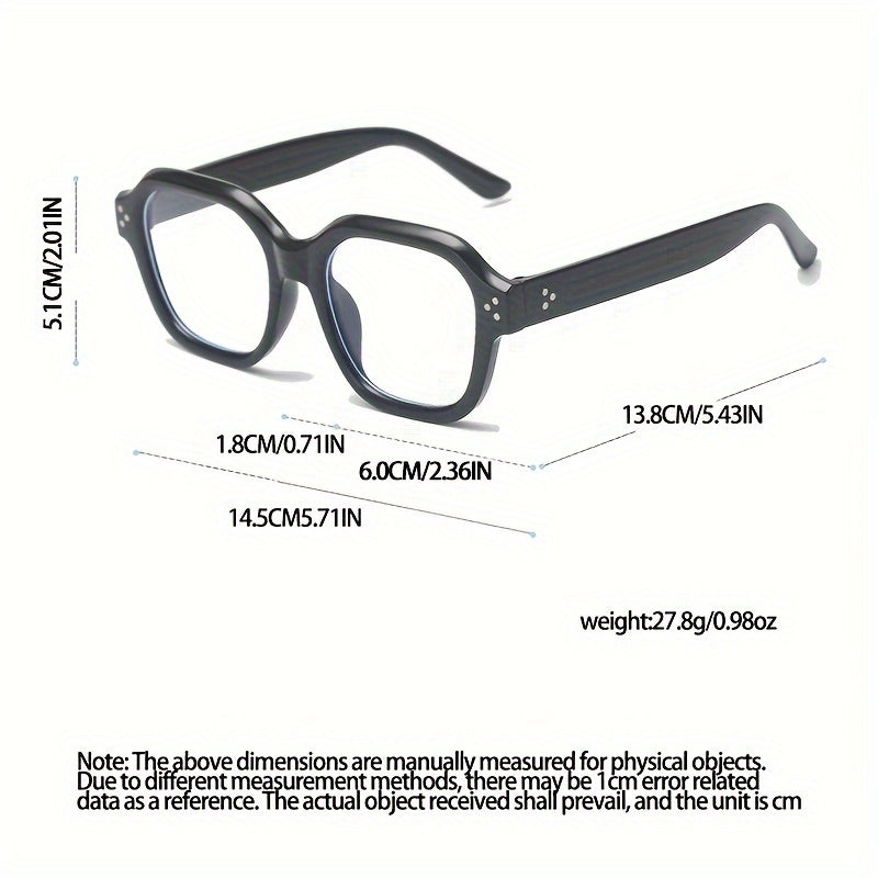 Unisex Retro Style Clear Lens Glasses Black Frame Vintage Eyewear