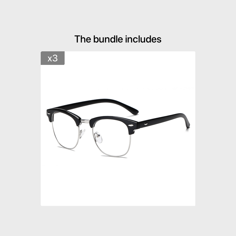 Black Blue Light Blocking Glasses for Men Women Oval Frames Clear Lenses