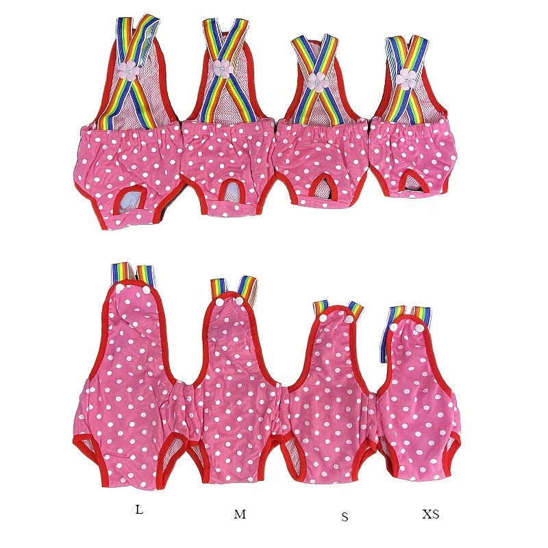 Washable Dog Diaper for Small to Medium Breeds Polyester Adjustable Strap Indoor Use
