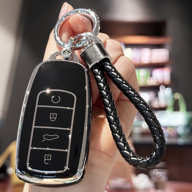 Car Key Fob Cover TPU Remote Case with Keychain for SUV Compact Car