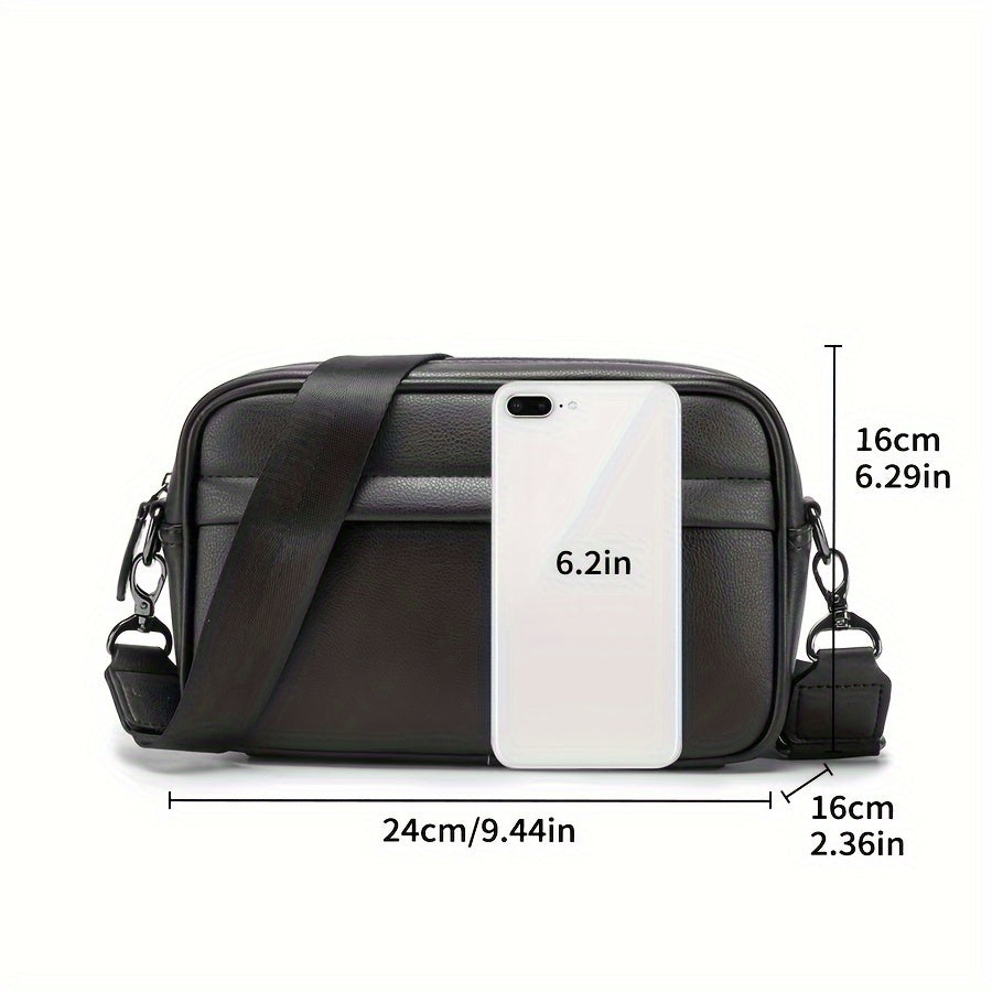 Erkaklar uchun fermuarlı tasodifiy kvadrat sumka, o'g'il do'st uchun ideal sovg'a.