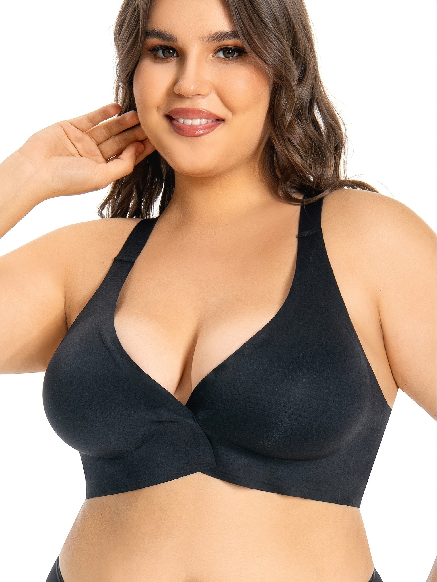 Plus o'lchamli to'liq rangli, simsiz sport brasi, olib tashlanadigan sim bilan