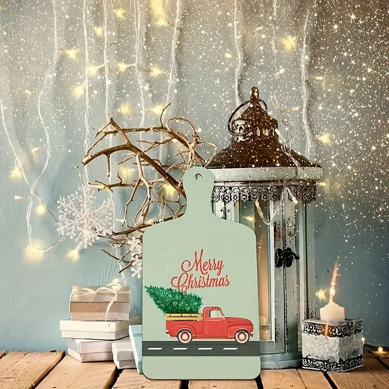 Wood Crafts Set with Christmas Ornaments, Rustic Wood Plaques and Coasters