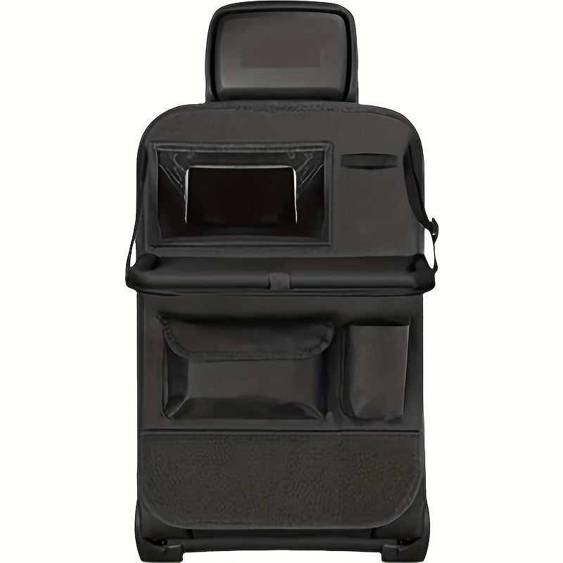 Органайзер для автомобильного сиденья из полиэстера с подносом-столиком для закусок и игрушек