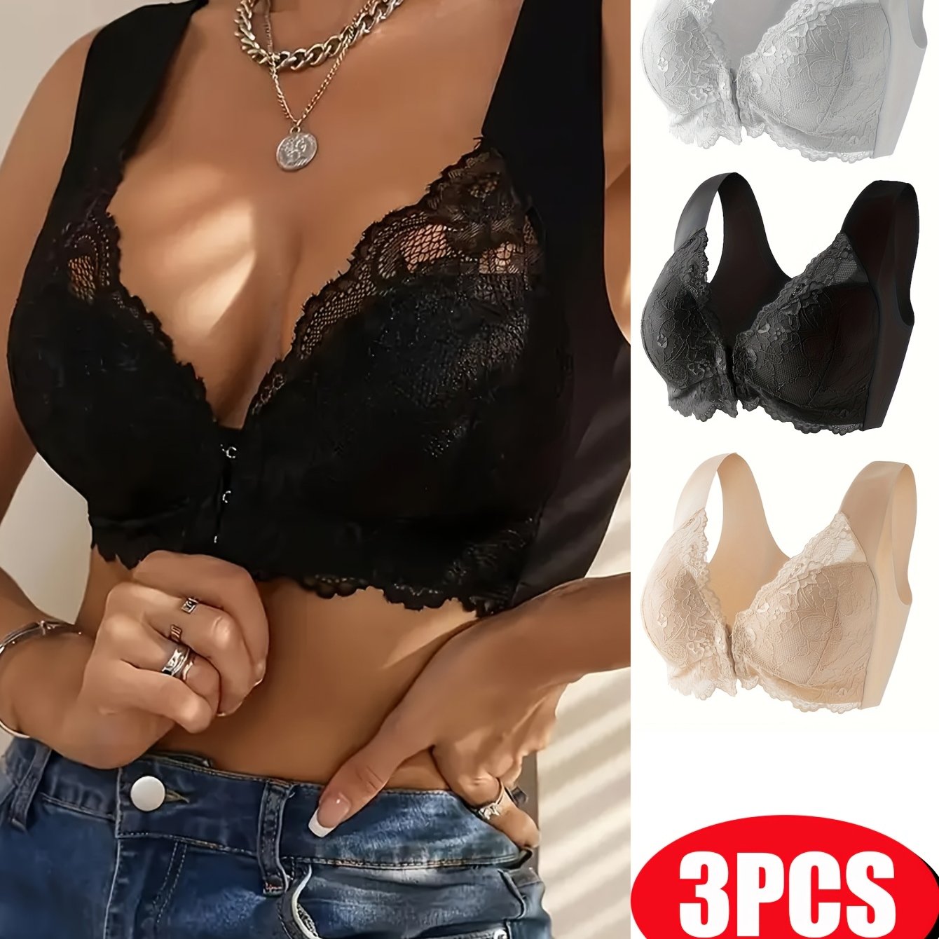 Women's Lace Wireless Bralettes Comfort Plus Size Lounge Sleep Bra
