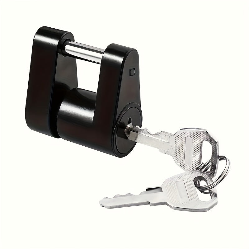 Heavy-Duty Zinc Alloy Trailer Coupler Lock 1/4 Inch Pin Anti-Theft for RVs Trucks Boats White Cylinder Options