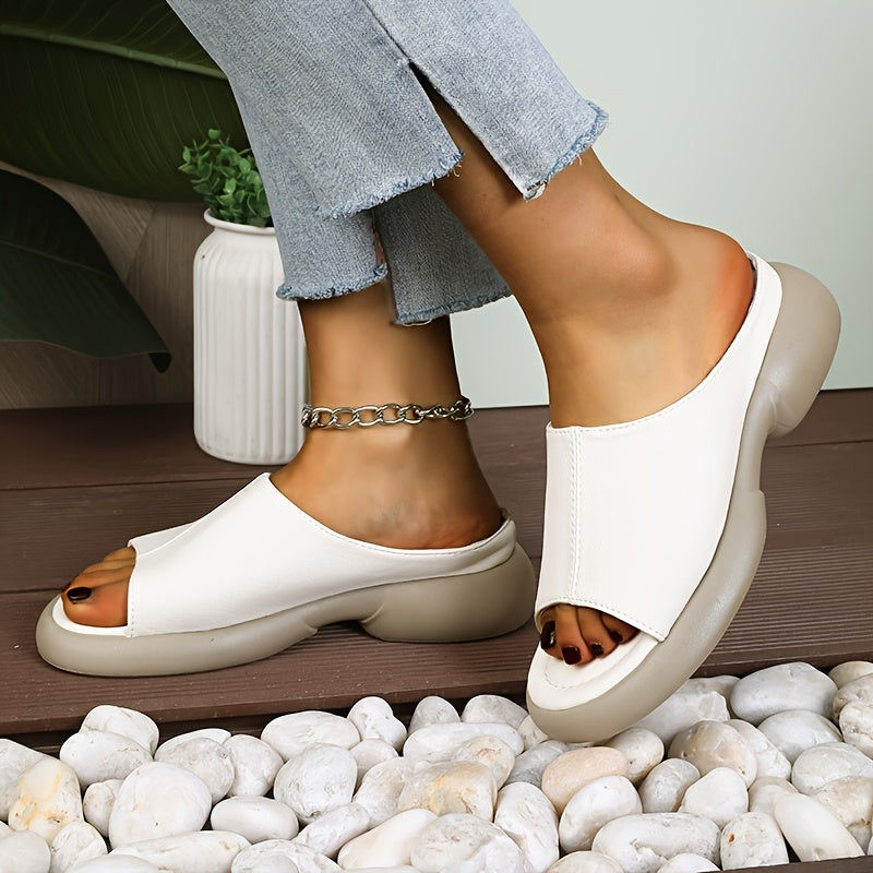 Women's Soft Sole Flat Slide Flip-Flops for Summer, Non-Slip Outdoors