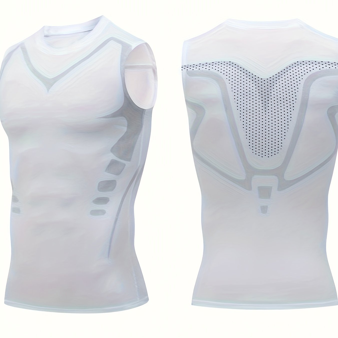 Men's Geometric Print Compression Tank Top Moisture-Wicking Quick Dry Skinny Fit Sports Vest