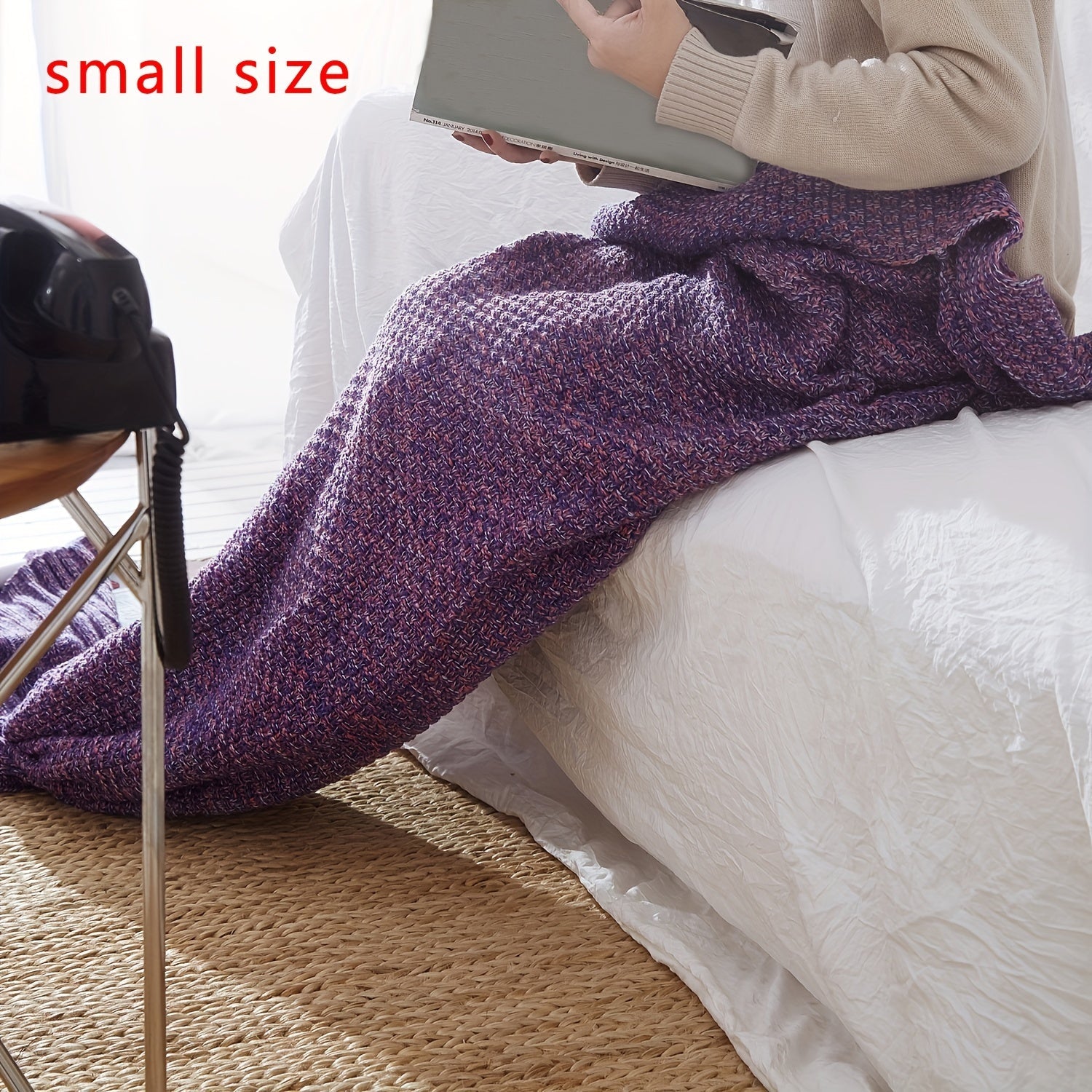 Mermaid Tail Blanket Crochet Cozy Lounge Sleep Gift for Women