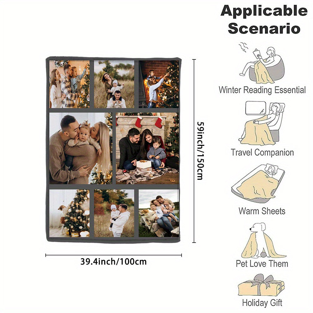 Индивидуальное фланелевое одеяло с фотографией, мягкое теплое одеяло с памятью для пар, семей, дивана, кровати, кемпинга