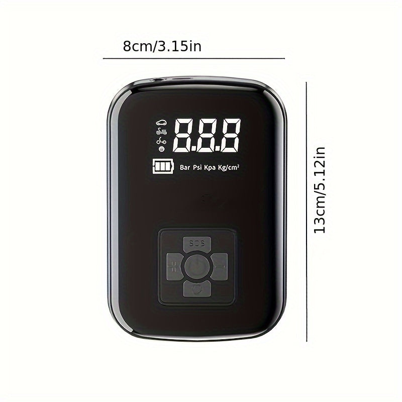 Portable Air Compressor Pump with Digital Display LED Light USB Charging Rechargeable Lithium Battery for Car Bike Motorcycle and Ball