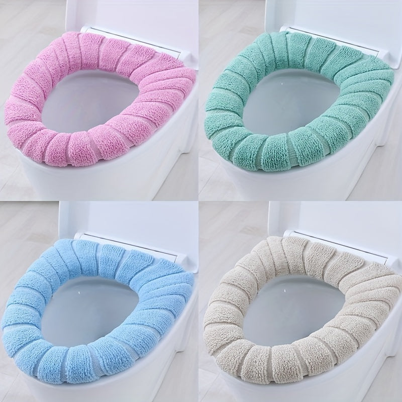 All-Season Large Thick Toilet Seat Cover Removable Soft Winter Cushion