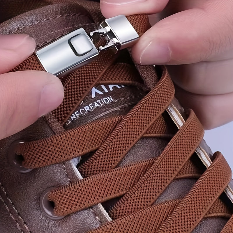 2024 No Tie Elastic Lock Laces para adultos, casual, liviano, de color sólido, poliéster