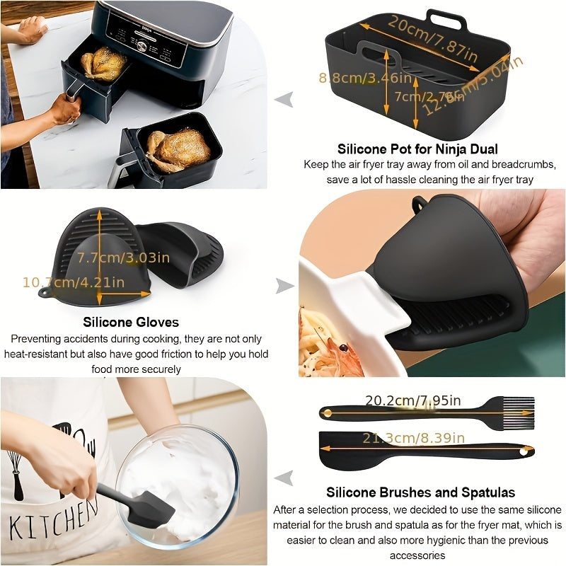 9-Piece Stainless Steel Air Fryer Accessory Set for 7.6L-9.6L Models