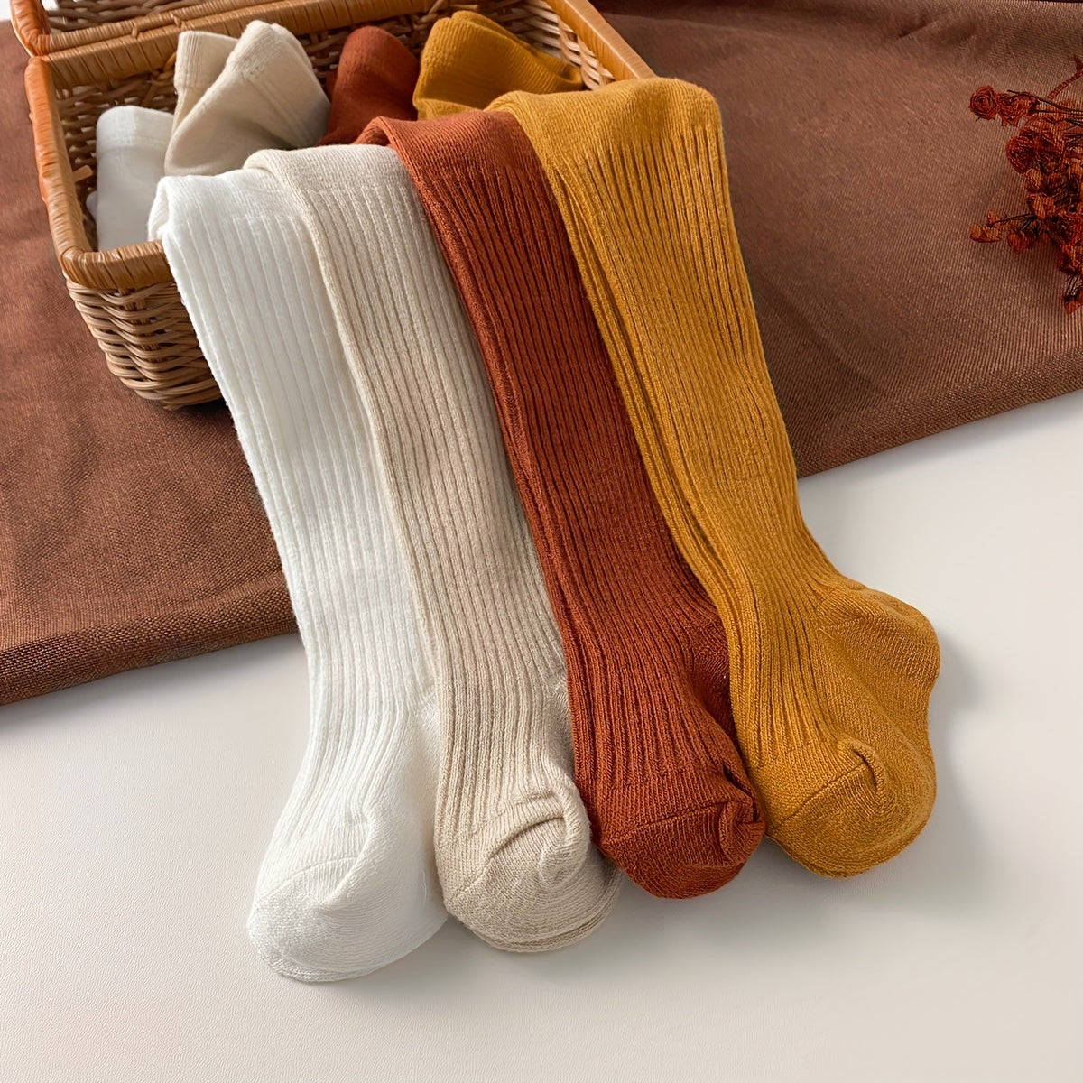 Baby Girls' Solid Color Pantyhose 7 Pairs All-Season for Dancing and Sports