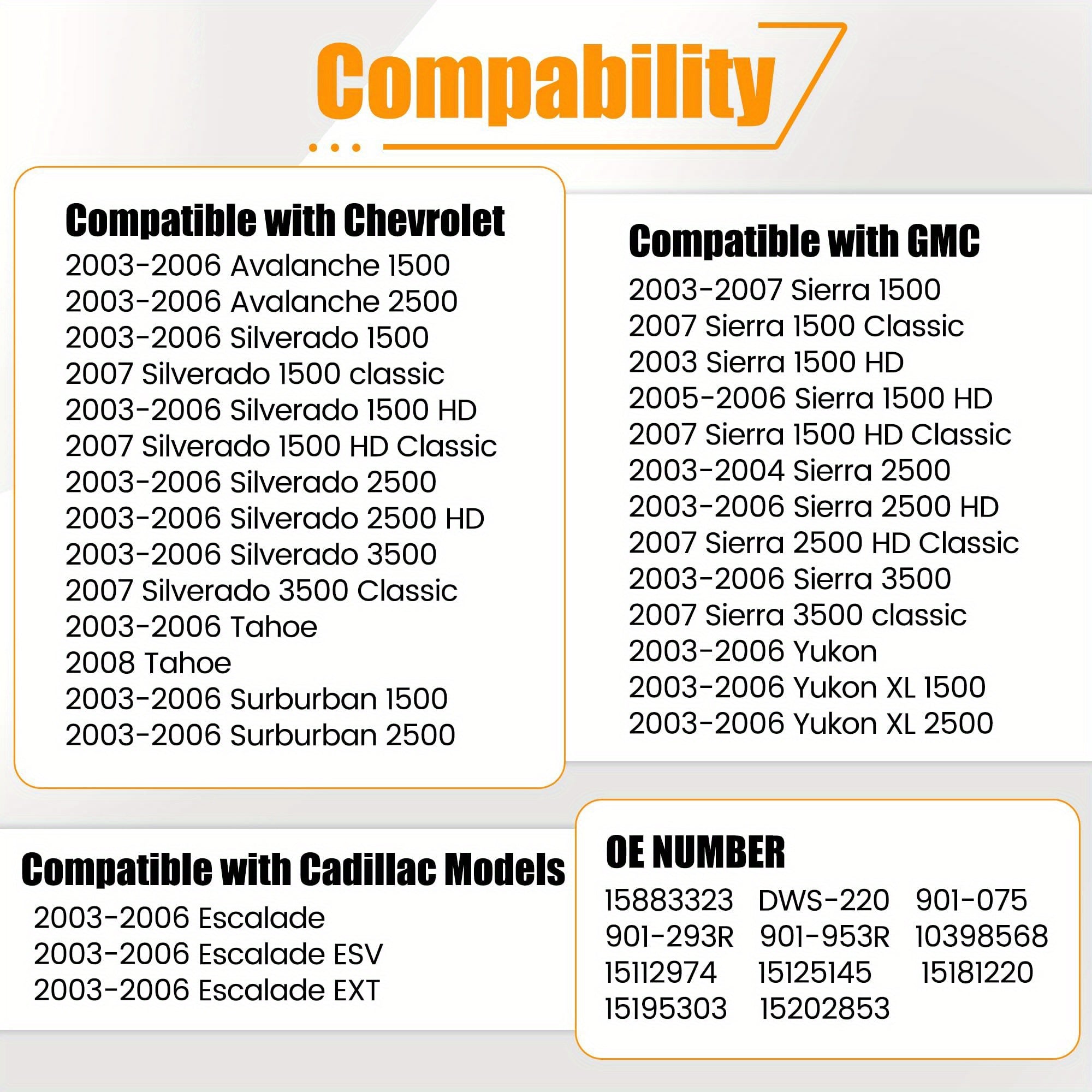 Driver Side Power Window Switch For GM Vehicles 2003-2007 Without Battery