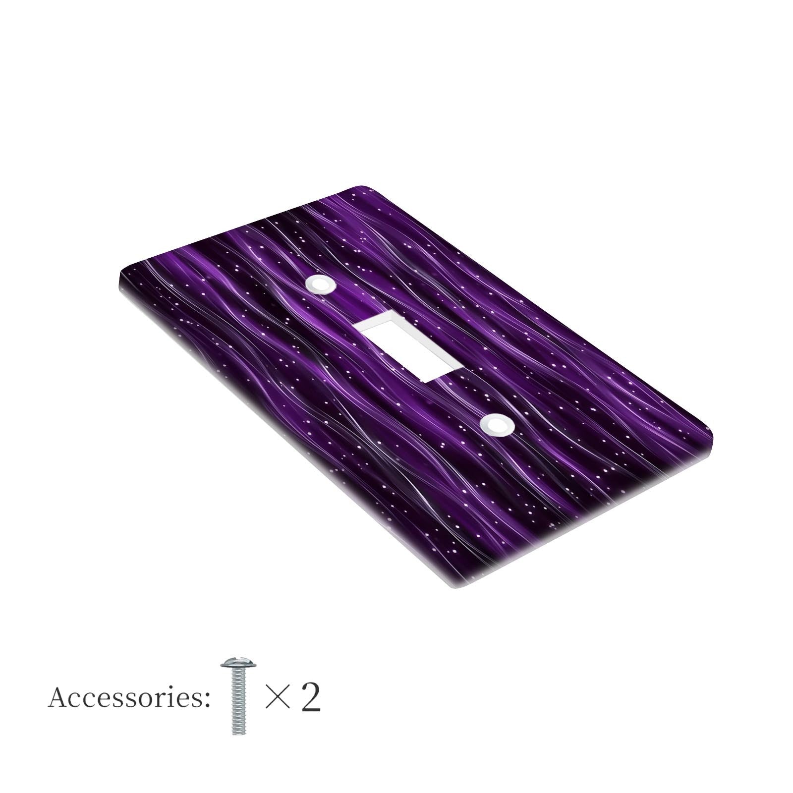 Polycarbonate Light Switch Cover with Sparkling Purple Pattern for Home or Office
